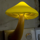 LED Night Light Mushroom Wall Socket Lamp EU US Plug Warm White