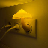 LED Night Light Mushroom Wall Socket Lamp EU US Plug Warm White