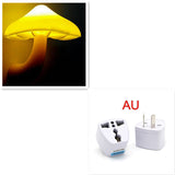 LED Night Light Mushroom Wall Socket Lamp EU US Plug Warm White